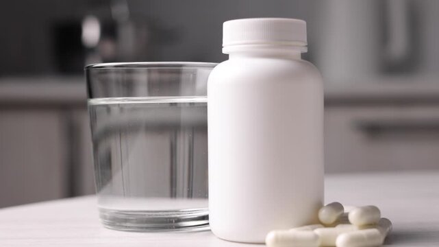 Stylish Presentation Of Health Supplement Containers With Emphasis On Safety And Organization