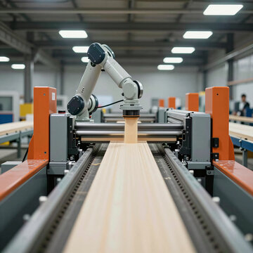Automated lath feeding in a millwork factory