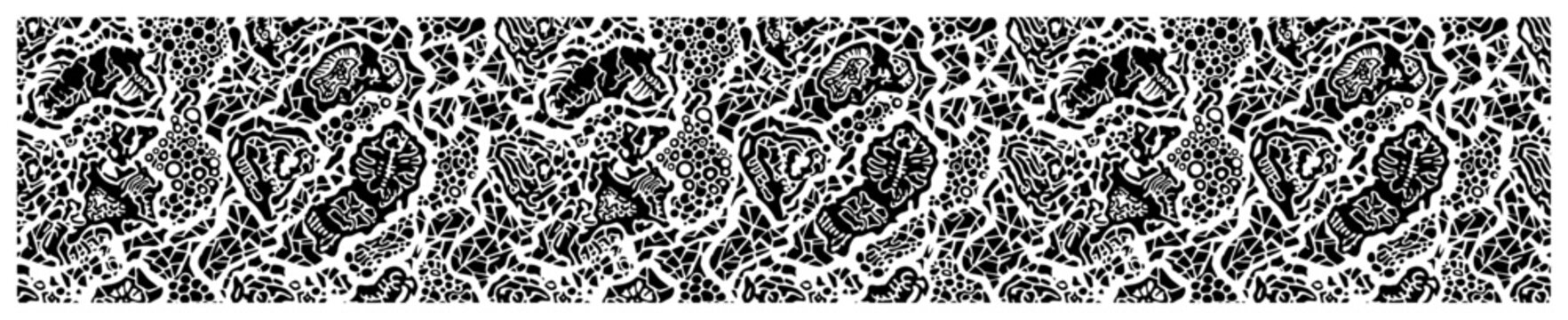Intricate cellular texture with complex organic structures and microscopic line details