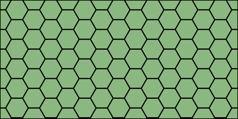 Fototapeta premium Seamless hexagonal geometric pattern in soft green tones, abstract honeycomb grid background for modern design, minimal texture, and digital surface