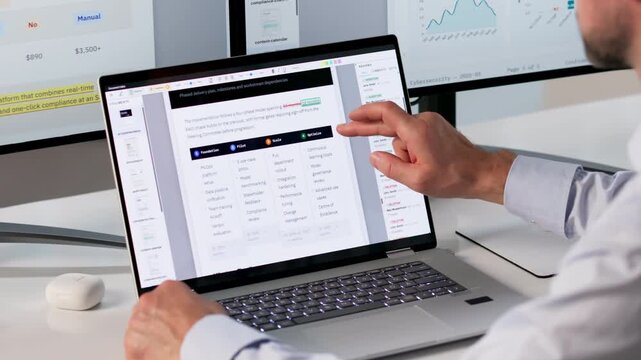 Man Editing Artificial Intelligence Implementation Plan