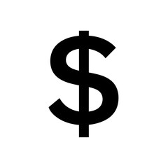 Fototapeta premium A large black dollar sign on a white background
