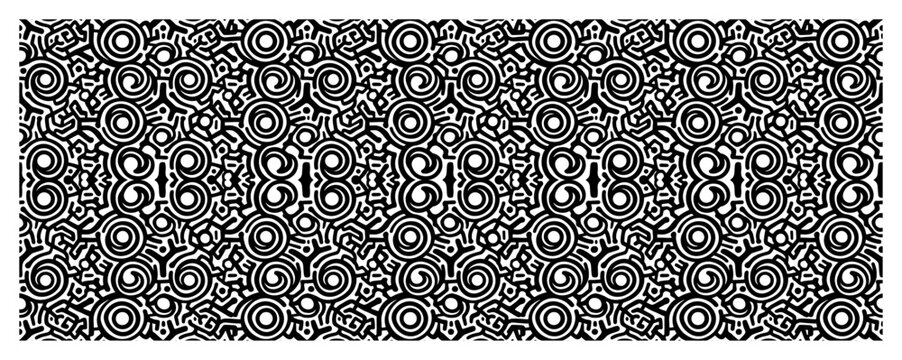 Dense geometric labyrinth seamless pattern with circles abstract technical circuit texture