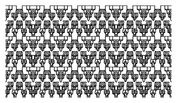 Complex geometric lattice with interlocking linear shapes and mechanical structure