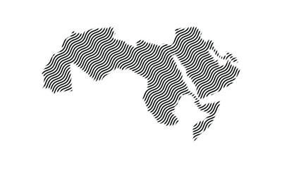 Obraz premium Arab World map silhouette with wavy line pattern abstract design