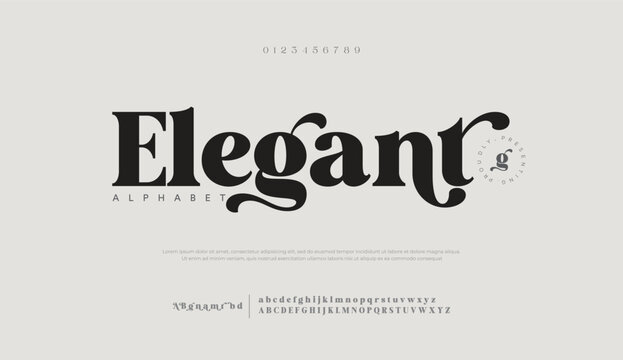 Beauty fashion Luxury font alphabet logo. Minimal modern urban fonts for logo, brand etc. Typography typeface uppercase lowercase and number. vector illustration
