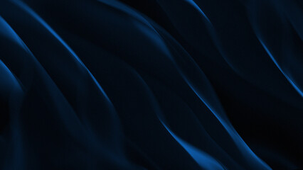 Obraz premium wavy line composition with dramatic lighting. Using a strong contrast between the shiny electric blue and the deep black background.
