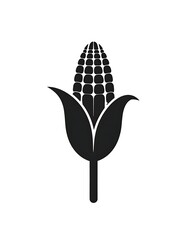 Fototapeta premium A black silhouette of an ear of corn