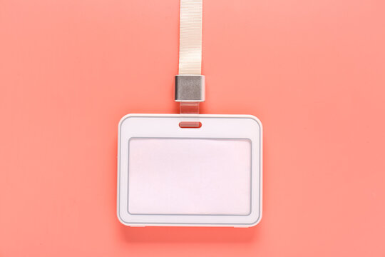 Blank badge against color background
