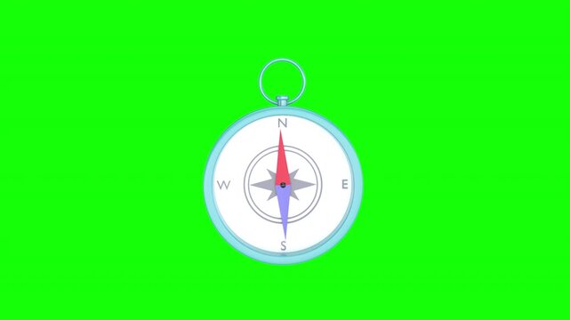 classic compass pointing north symbolizing navigation and guidance in a dynamic visual format with alpha channel.