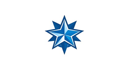 Obraz premium A blue star on a white background