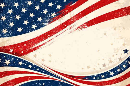 Patriotic USA Flag Background for United States 250th Anniversary 1776-2026, Vintage Grunge Stars and Stripes Banner for Independence Day, Memorial Day, Veterans Day, and American Celebrations