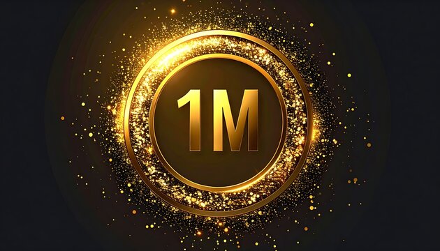 A gold and black graphic celebrating a one million milestone