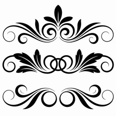 Fototapeta premium Intricate black swirls and floral elements adorn this design.