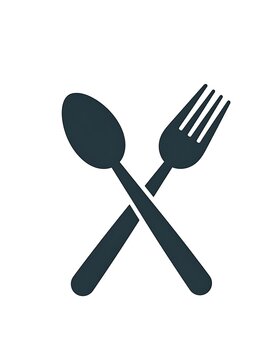 A simple icon of a spoon and fork crossed over each other