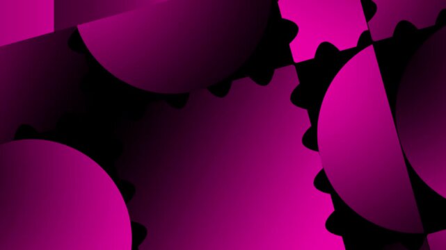 Conceptual Interlocking Gears Vibrant Magenta Abstract Geometric Background with Shaded Circles Creating a Dynamic Digital Pattern