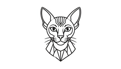 Obraz premium A minimalist line drawing of a cat's head (1)