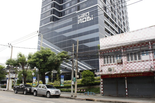 Ideo mobi rangnam condominium facade in Bangkok, Thailand