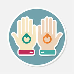 Fototapeta premium Two Hands with Rings Icon