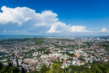 Tbilisi old town aerial panoramic view. Tbilisi is the capital and the largest city of Georgia, lying on the banks of the Kura River.  © Marius Karp