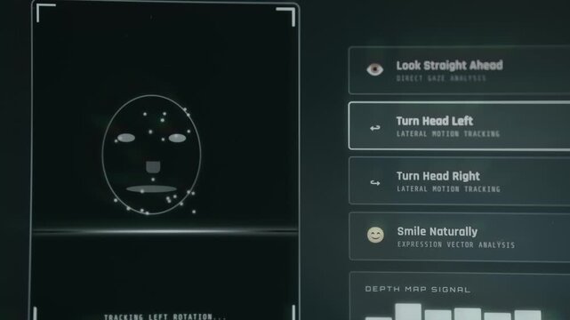 Biometric liveness detection process for confirming a user identity