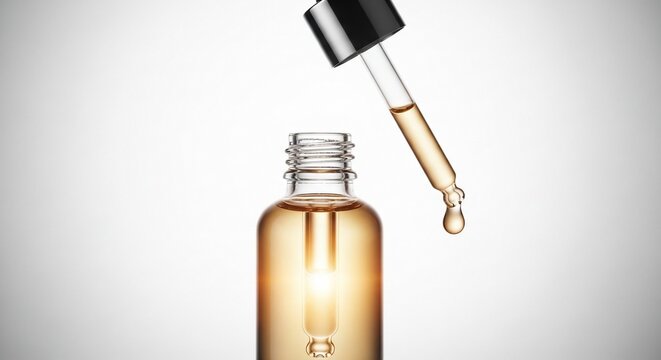 Serum bottle dropper close up