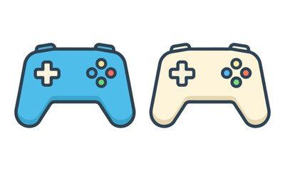 Video Game Controller Gamepad Icon Set Isolated on White Background © goesti