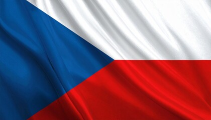 Fototapeta premium A bold flag of white, red, and blue triangle, symbolizing history, resilience, unity, and the Czech Republic’s enduring national identity.