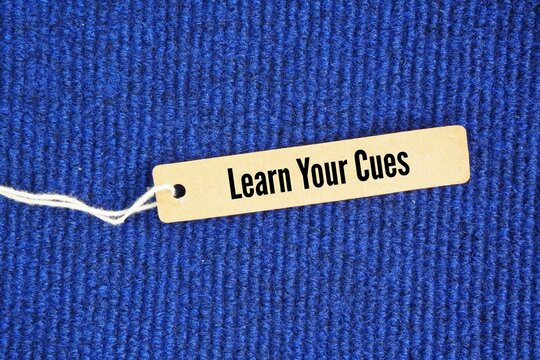 Tag the paper with the words Learn Your Cues. understand, recognize, and respond appropriately to the signals, hints, or prompts in a given situation.