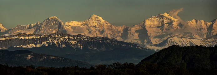 eiger moench and jungfrau mountain from far in switzerland panorama © Tobias Arhelger