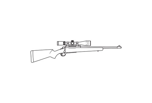 Rifle, Sniper Rifle, Hunting Gun, Firearm Illustration, Vector Rifle