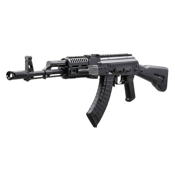 Modern black rifle, assault rifle, firearm, tactical weapon, gun isolated PNG with Transparent Background