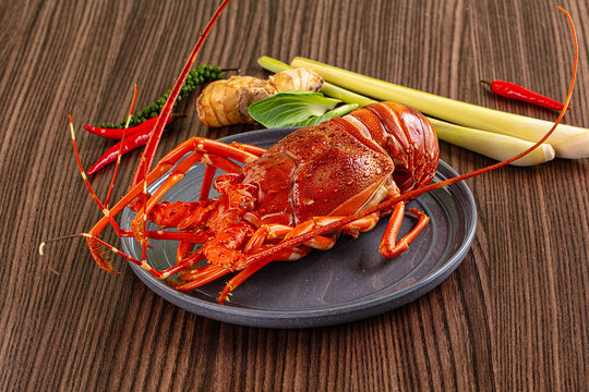 Delicous expensive Steamed omar lobster