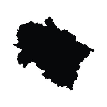 uttarakhand india map silhouette on white background
