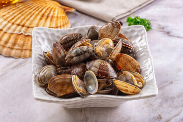 Steamed vongole clams with spices © Andrei Starostin