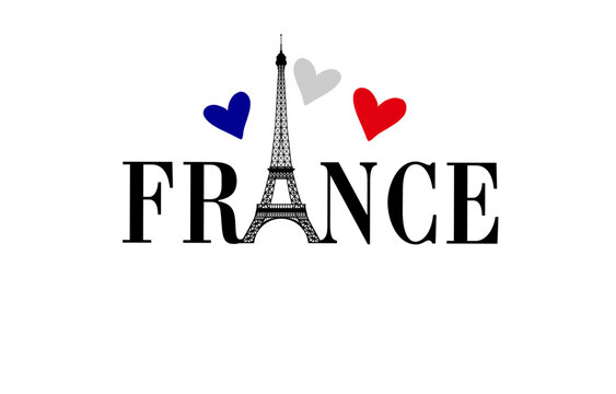France - creative logo. T shirt graphic. Concept of merch