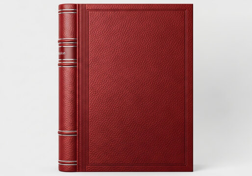Old maroon leather-bound book with gold embossed spine