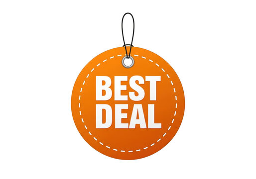 Best deal tag with dotted border