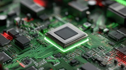 Fototapeta premium 3d illustration Technology Smart motherboard chip creative map