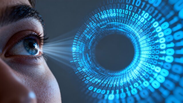 Human eye with digital binary tunnel