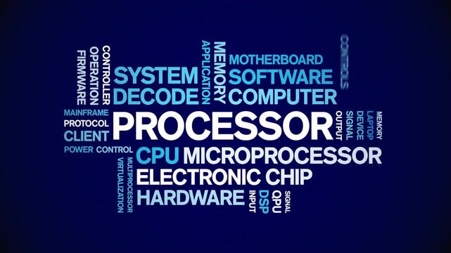 Processor animated word cloud-text design animation tag kinetic typography seamless loop.