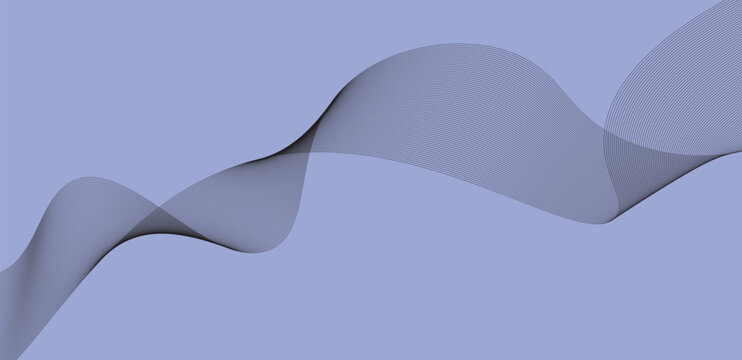 Abstract wave lines background, dynamic flow of dark lines on a light blue background