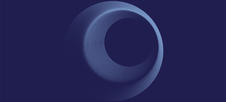 Abstract blue background with blue glowing diagonal geometric lines. Modern shiny blue rounded rectangle lines pattern. Minimalist graphic design. Futuristic technology concept. Eps10