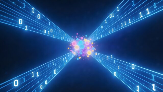 Abstract digital binary data flow