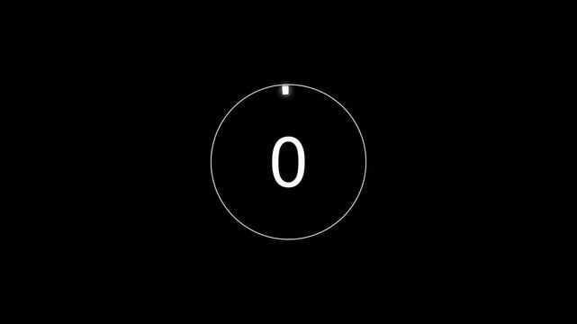 Animation video timer icon with 5 Sec. timer 5 to 0 Seconds countdown icon. motion graphic loading Clock 5 minute icon, white background 4k video animation