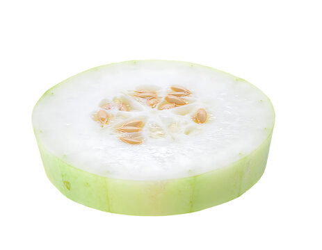 Freshly sliced winter melon piece isolated on Transparent Background PNG	