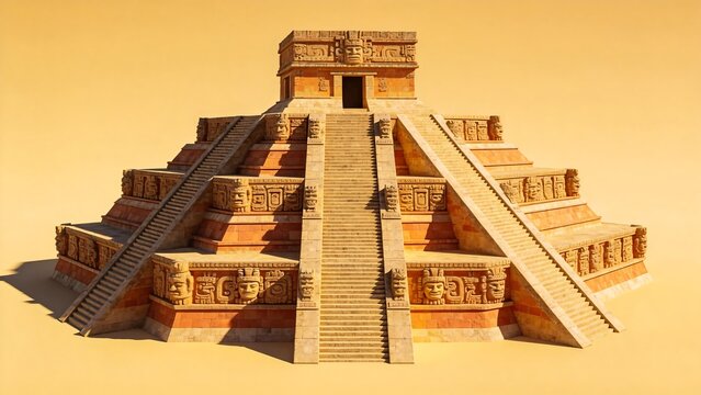 Ancient pyramid structure with stairways
