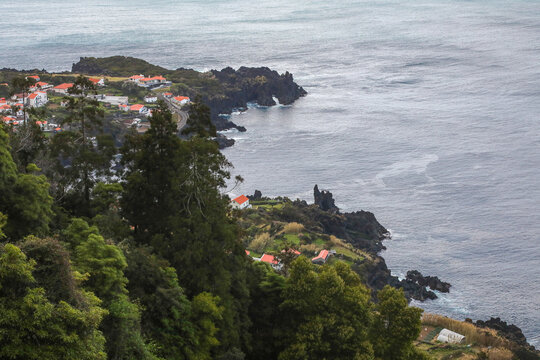 Faja de Ouvidor Sao Jorge from the top of the cliff
