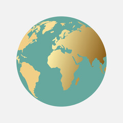 Fototapeta premium Earth Globe World Map Icon