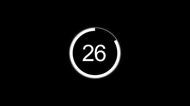 Animation video timer icon with 31 Sec. timer 31 to 0 Seconds countdown icon. motion graphic loading Clock 31 minute icon, white background 4k video animation